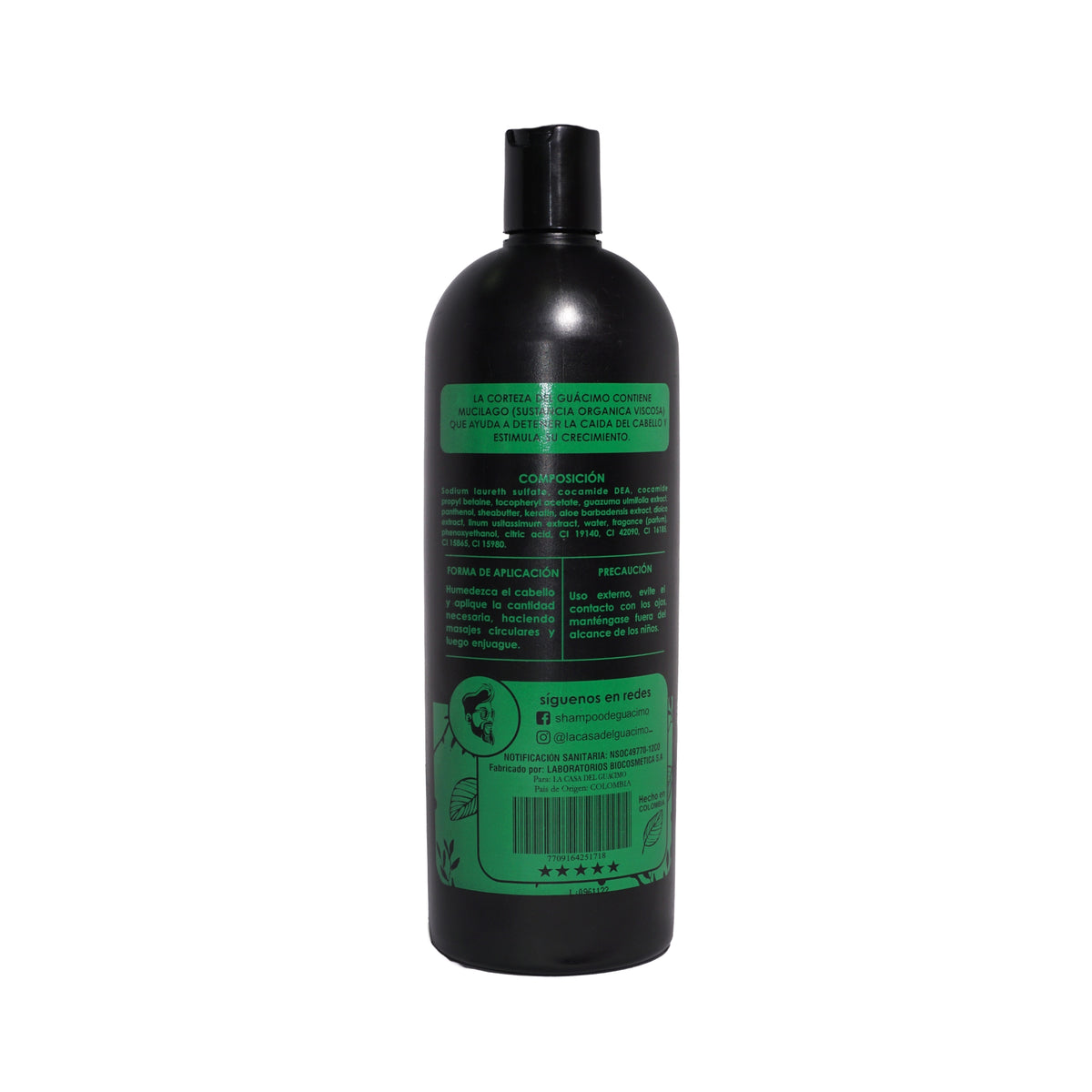 Shampoo de Guácimo para hombre